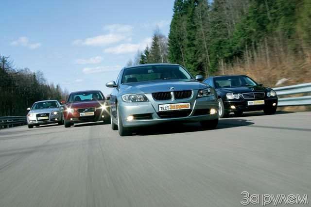 Тест Audi A4 2.0, Volvo S40 2.4, BMW 320i, Mercedes-Benz C230 Kompressor. Noblesse oblige