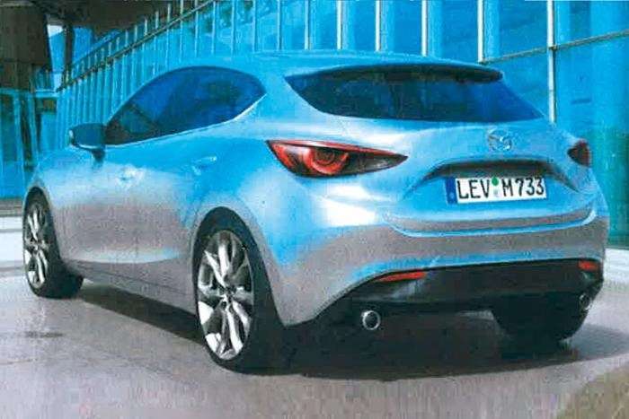 New Mazda3 hatchback sketch side-rear view_no_copyright