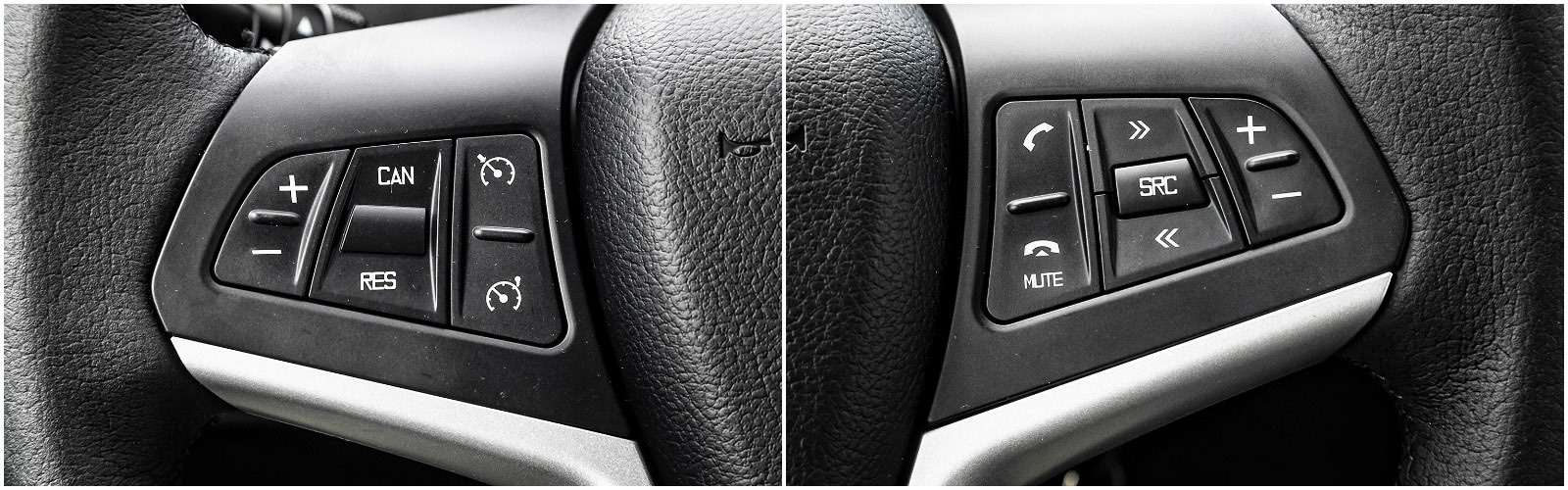 Слева на руле – блок управления круиз-контролем и ограничителем скорости, а справа – аудиосистемой и телефоном.