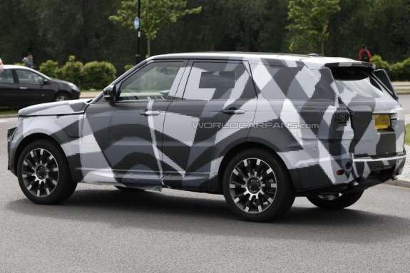 Next Land Rover Range Rover Sport test prototype side-rear view