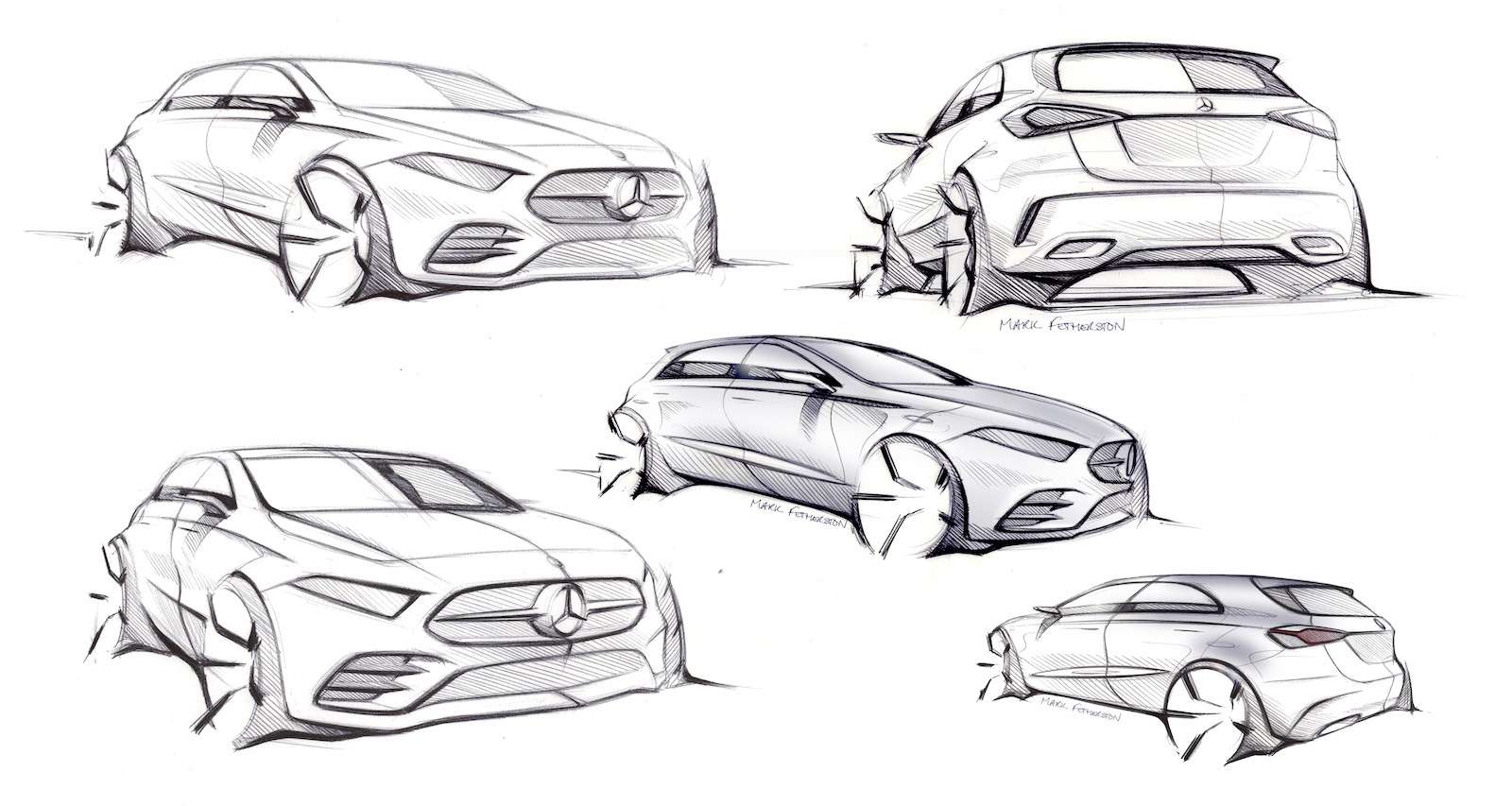 Первые скетчи нового Mercedes-Benz A-класса
