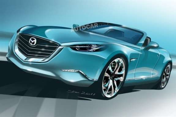 Next Mazda MX-5 rendering by Autocar side-front view