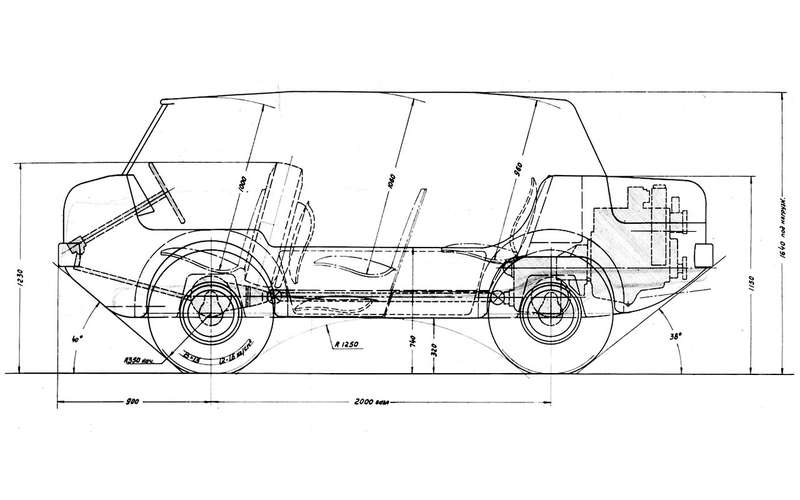Первый проект заднемоторного УАЗ‑469.