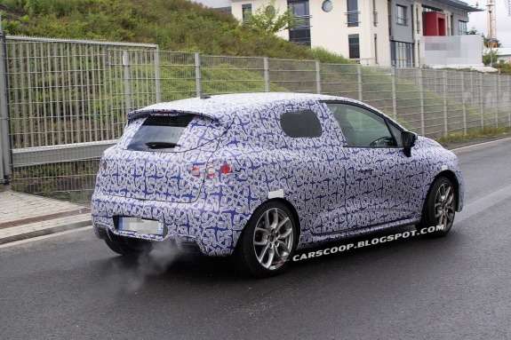 2014 Renault Clio RS test prototype side-rear view