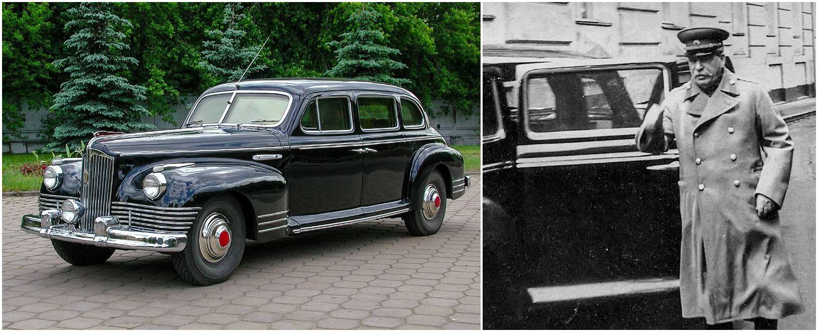 В 1945-м начали выпуск лимузина ЗИС-110, сделанного в духе американских машин начала 1940-х и очень похожего на Packard. Машину утверждал сам И. Сталин, но ему и другим высшим руководителям нужны были особые условия. Так появился ЗИС-110С, позднее переименованный в ЗИС-115. Бронированный лимузин с толстенными стеклами, усиленными полуосями и специальными шинами, массой более 4 т оснастили форсированным двигателем в 162 л.с. Сделали всего 30-40 экземпляров. ЗИС-115 был главным автомобилем страны до самого конца сталинской эпохи.