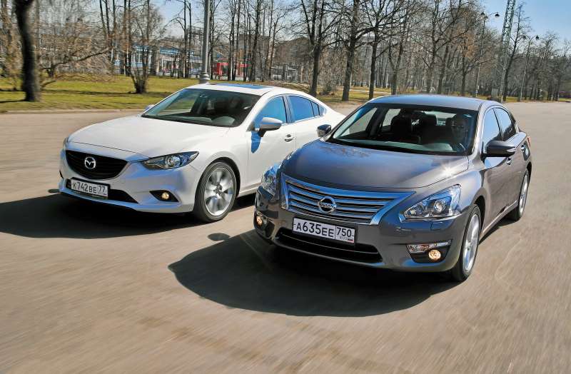 Mazda6 Supreme 2.5 (192 л.с.) 6АКП - 1 446 000 руб. и
Nissan Teana Premium 2.5 (172 л.с.) CVT - 1 348 000 руб.