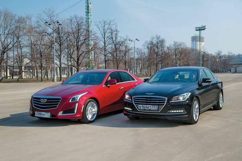 Cadillac CTS и Hyundai Genesis