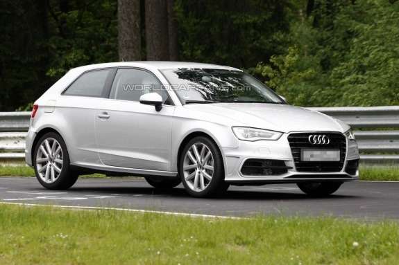 Audi S3 test prototype side-front view